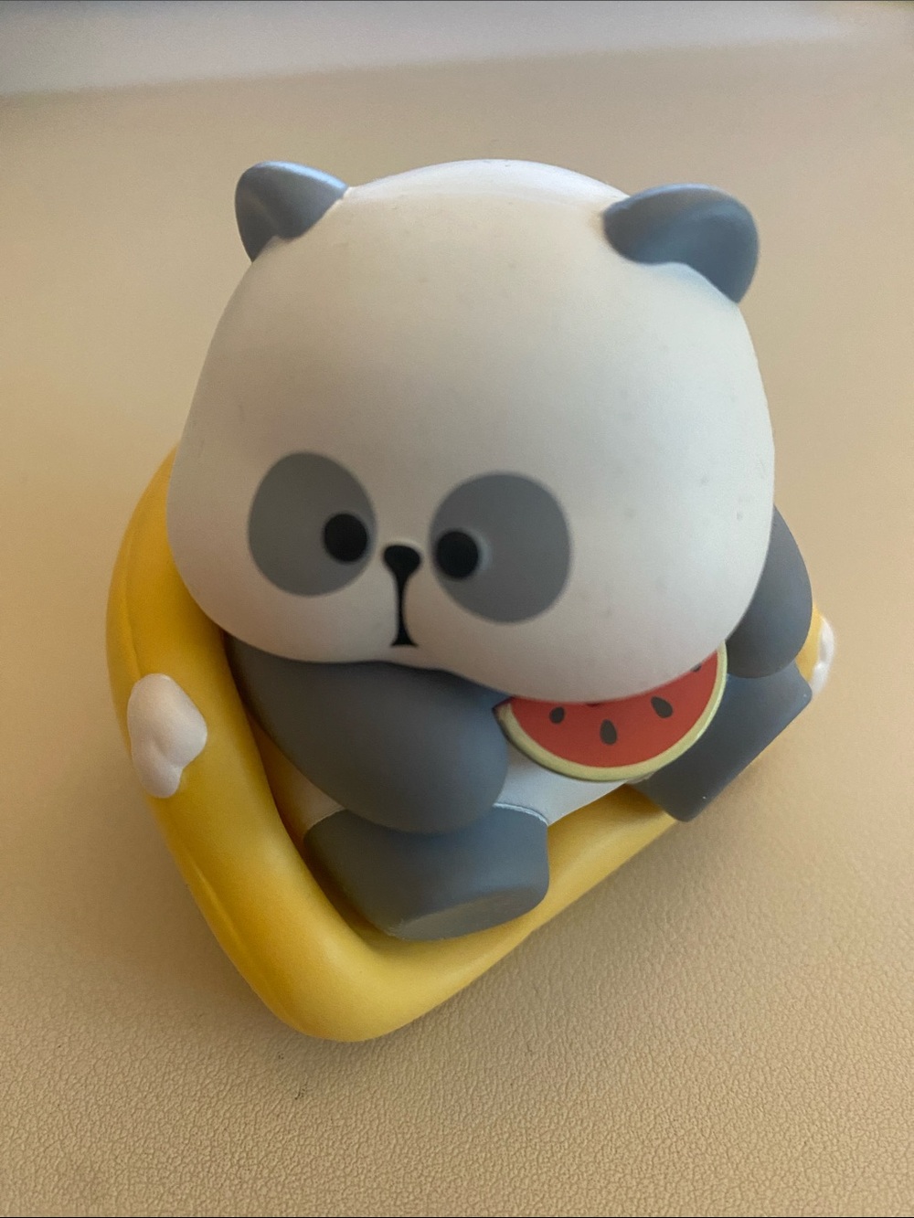 Gray & White Mr.Pa (Panda) with Yellow Chair